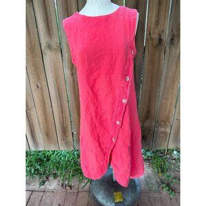 MORAITIS LINEN Greece Lagenlook Hi Lo Hem DRESS S